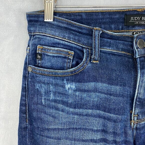 Judy Blue Slim Fit Distressed Jeans 5/27 JB82104DK Dark Wash Stretch Skinny - Picture 14 of 16